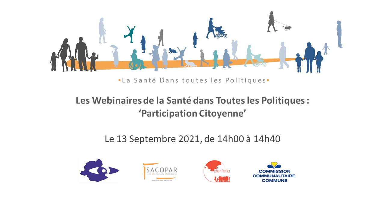 Save the date – Webinaire ‘Participation citoyenne’ – 13 Septembre à 14h00